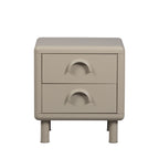 Rune - Table de chevet 2 tiroirs en métal - Beige - 2