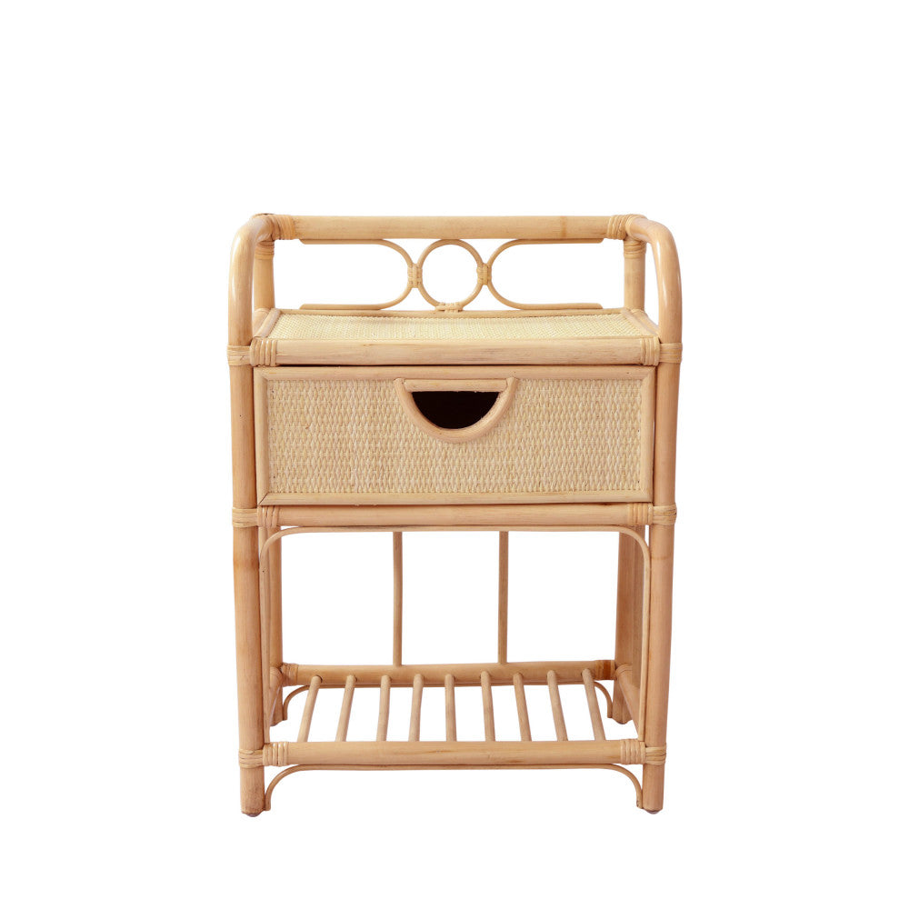 Tondano - Table de chevet en rotin - Naturel - 2