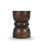 Pulau - Table d'appoint en bois massif ø33,5cm - Bois foncé - 2
