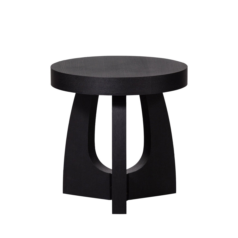 Tala - Table d'appoint ronde en bois ø45cm - Noir - 2