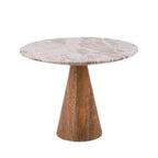 Force - Table d’appoint en bois et marbre ø40cm - Brun - 2