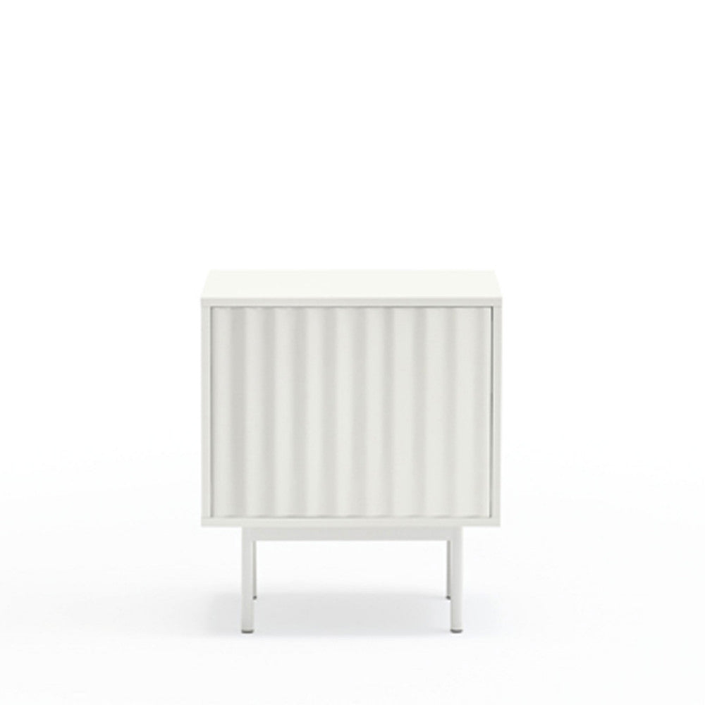 Sierra - Table de chevet 1 porte 2 tiroirs en bois - Blanc - 1