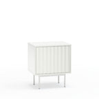 Sierra - Table de chevet 1 porte 2 tiroirs en bois - Blanc - 2