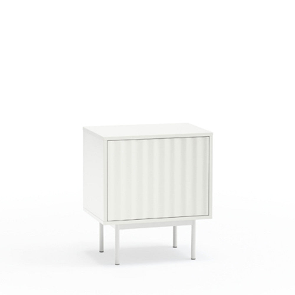 Sierra - Table de chevet 1 porte 2 tiroirs en bois - Blanc - 2