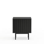Sierra - Table de chevet 1 porte 2 tiroirs en bois - Noir - 2