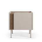 Boxy - Table de chevet 1 porte en bois et métal - Beige - 2