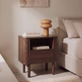 Maya - Table de chevet 1 tiroir en bois - Bois foncé - 1