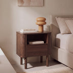 Maya - Table de chevet 1 tiroir en bois - Bois foncé - 1