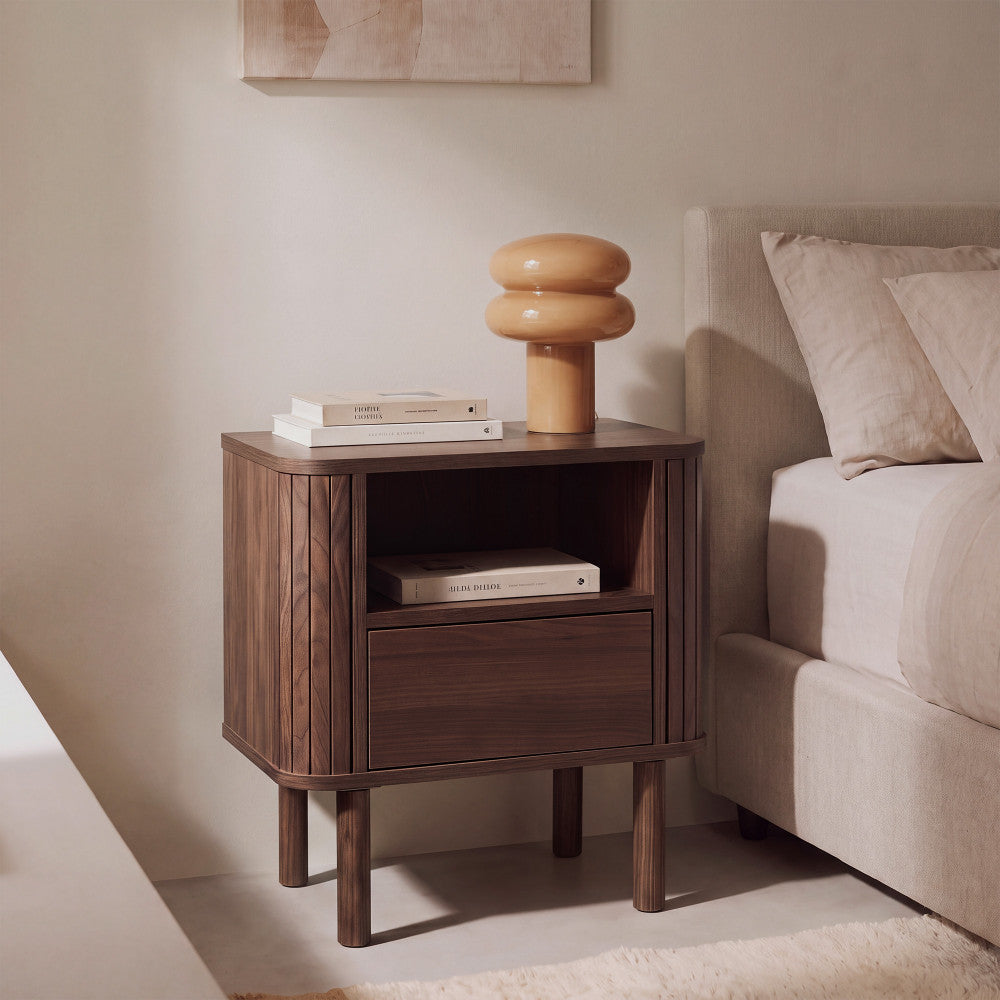 Maya - Table de chevet 1 tiroir en bois - Bois foncé - 1
