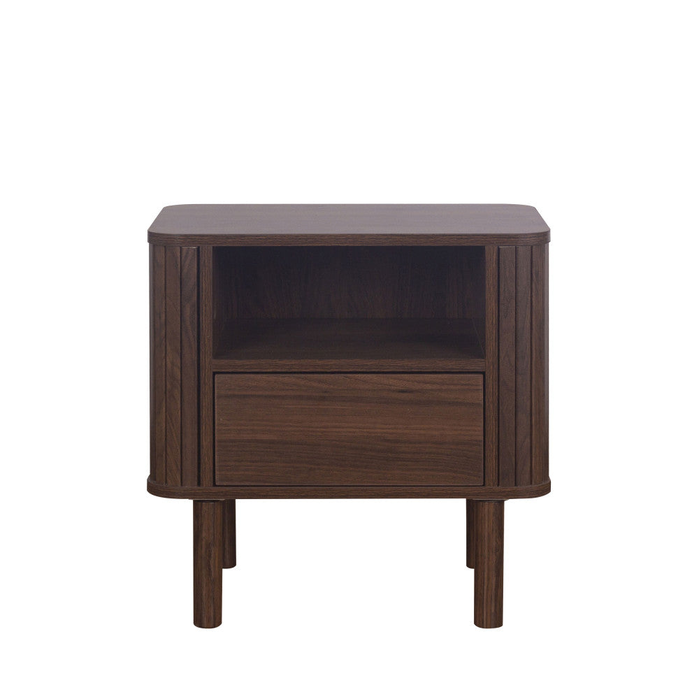 Maya - Table de chevet 1 tiroir en bois - Bois foncé - 2