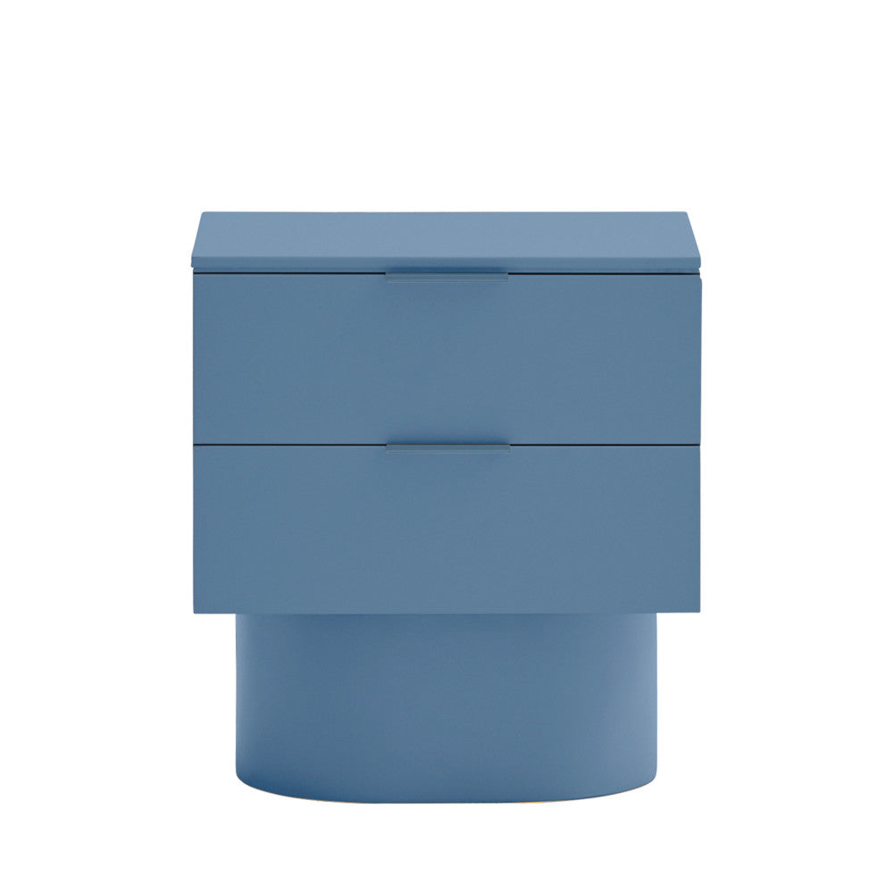 Totem - Table de chevet 2 tiroirs en bois - Bleu - 2