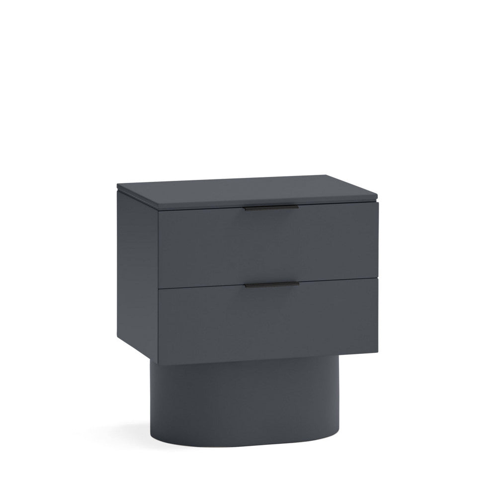 Totem - Table de chevet 2 tiroirs en bois - Gris anthracite - 2