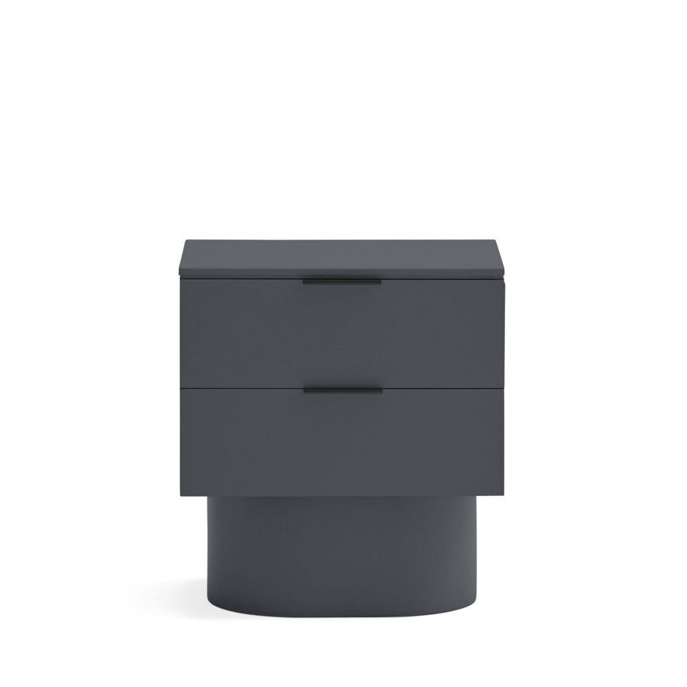 Totem - Table de chevet 2 tiroirs en bois - Gris anthracite - 1