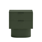 Totem - Table de chevet 2 tiroirs en bois - Vert olive - 2
