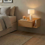 Kamichi - Table de chevet murale réversible en bois - Bois clair - 1
