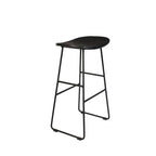 Tangle - Tabouret de bar en teck recyclé et métal H62cm - Noir - 2