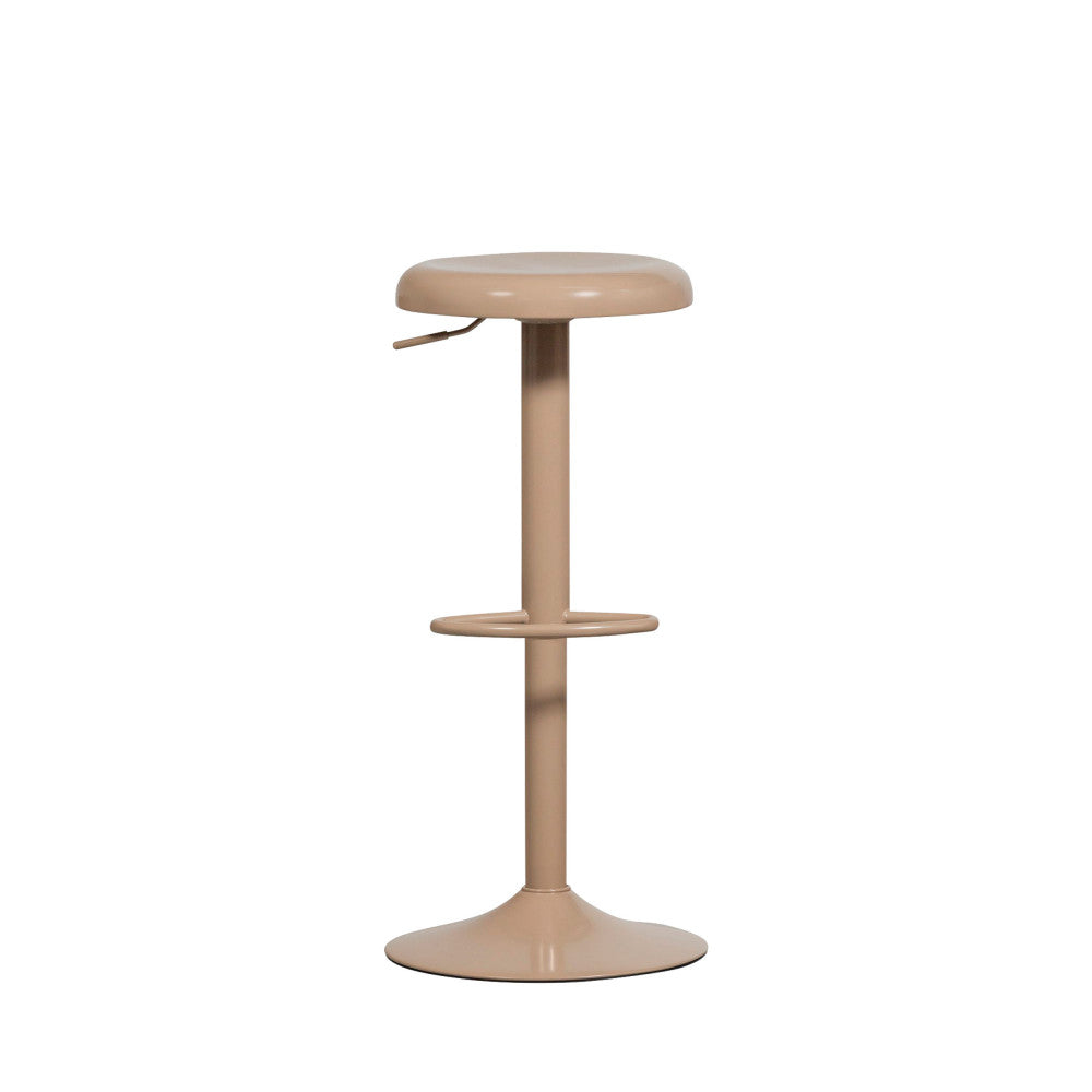 Isaac - Tabouret de bar réglable en métal H61-81cm - Beige - 2