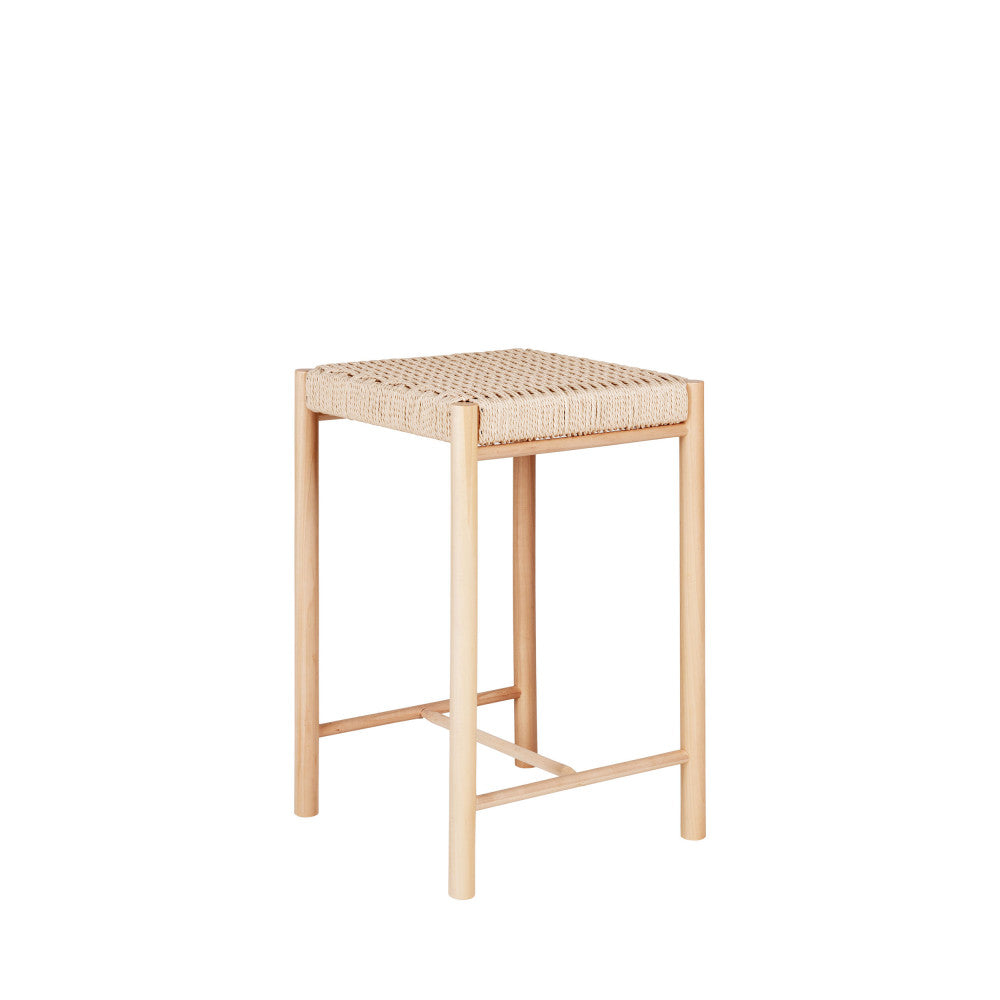 Abano - Tabouret de bar en bois et corde H66,5cm - Naturel - 2
