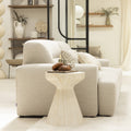 Danli - Tabouret effet travertin H45cm - Beige - 1