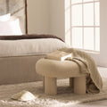 Bloomi - Tabouret rond XL en tissu bouclette ø60cm - Crème - 1