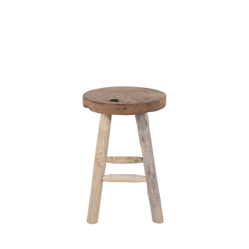Badia - Tabouret en teck H45cm - Naturel - 2