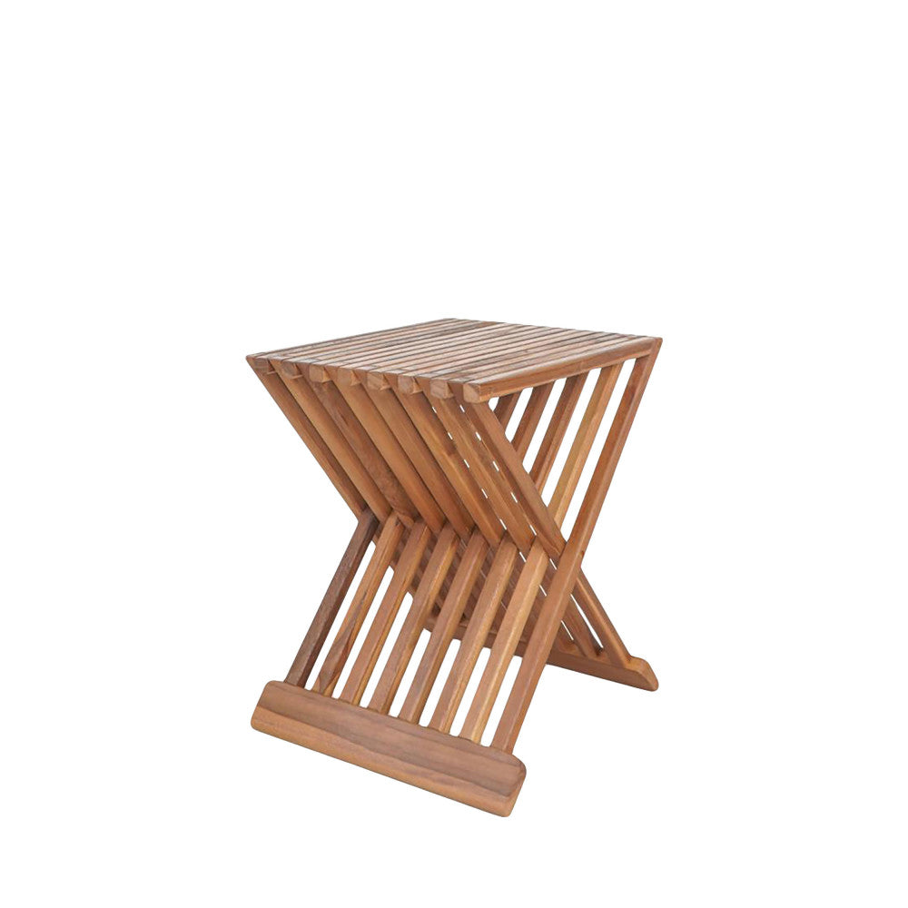 Erto - Tabouret en teck H45cm - Naturel - 2