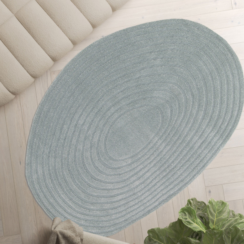 Gelato - Tapis contemporain de forme organique - Bleu glacier 200x290 cm - 1