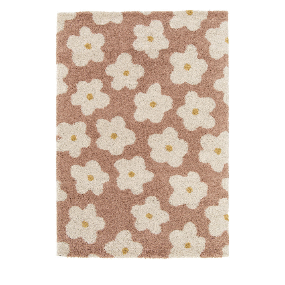 Flora I - Tapis contemporain à motif floral - Vieux rose 160x230 cm - 2