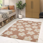 Flora I - Tapis contemporain à motif floral - Vieux rose 160x230 cm - 1