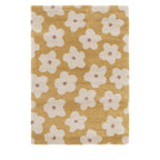 Flora II - Tapis contemporain à motif floral - Jaune moutarde 120x170 cm - 1