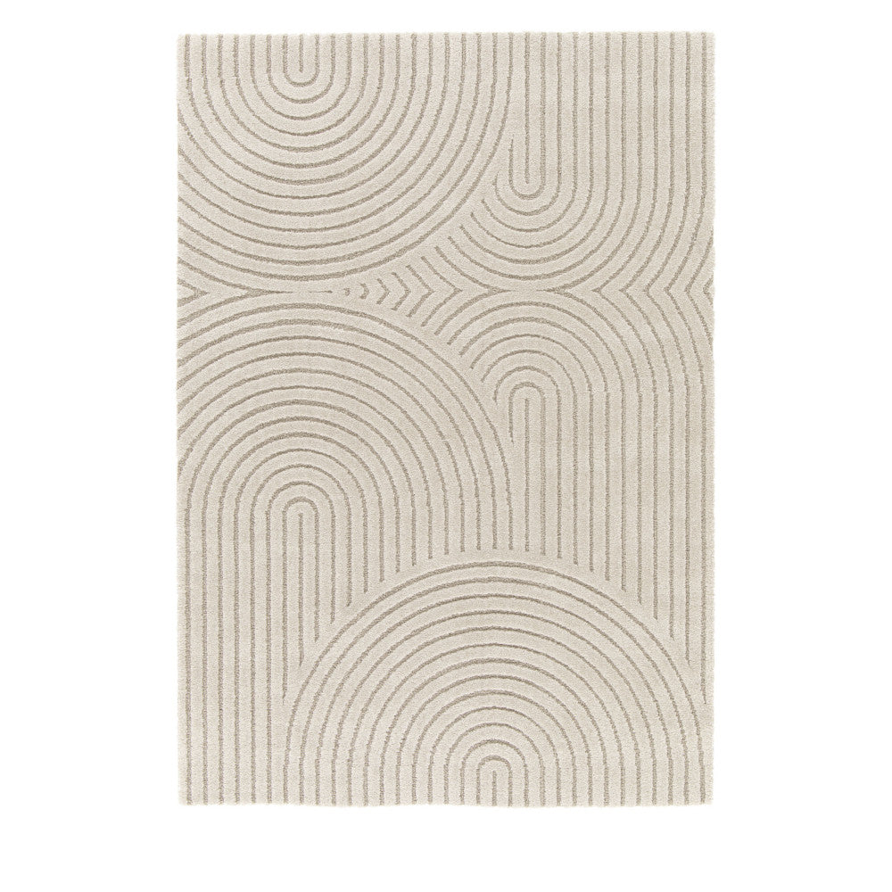 Esteban - Tapis contemporain à motif géométrique - Beige 120x170 cm - 1
