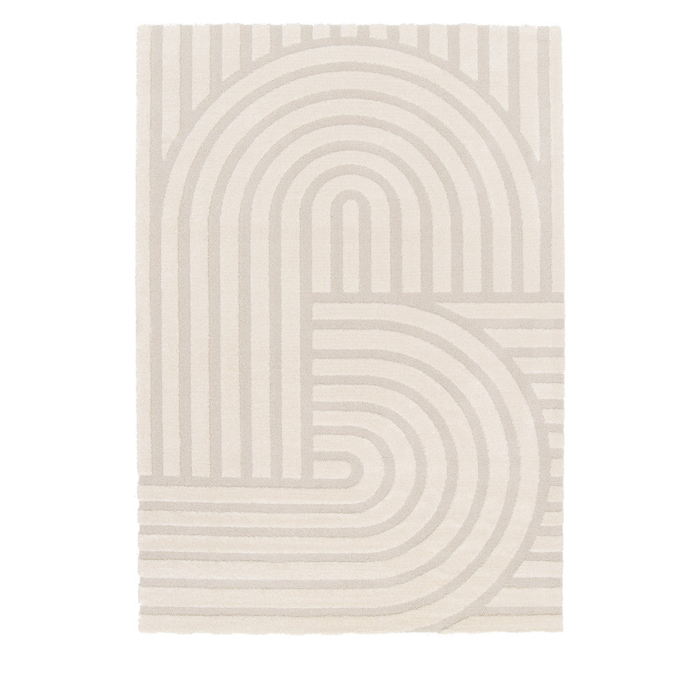 Tarna - Tapis contemporain à motif géométrique - Ecru 120x170 cm - 1
