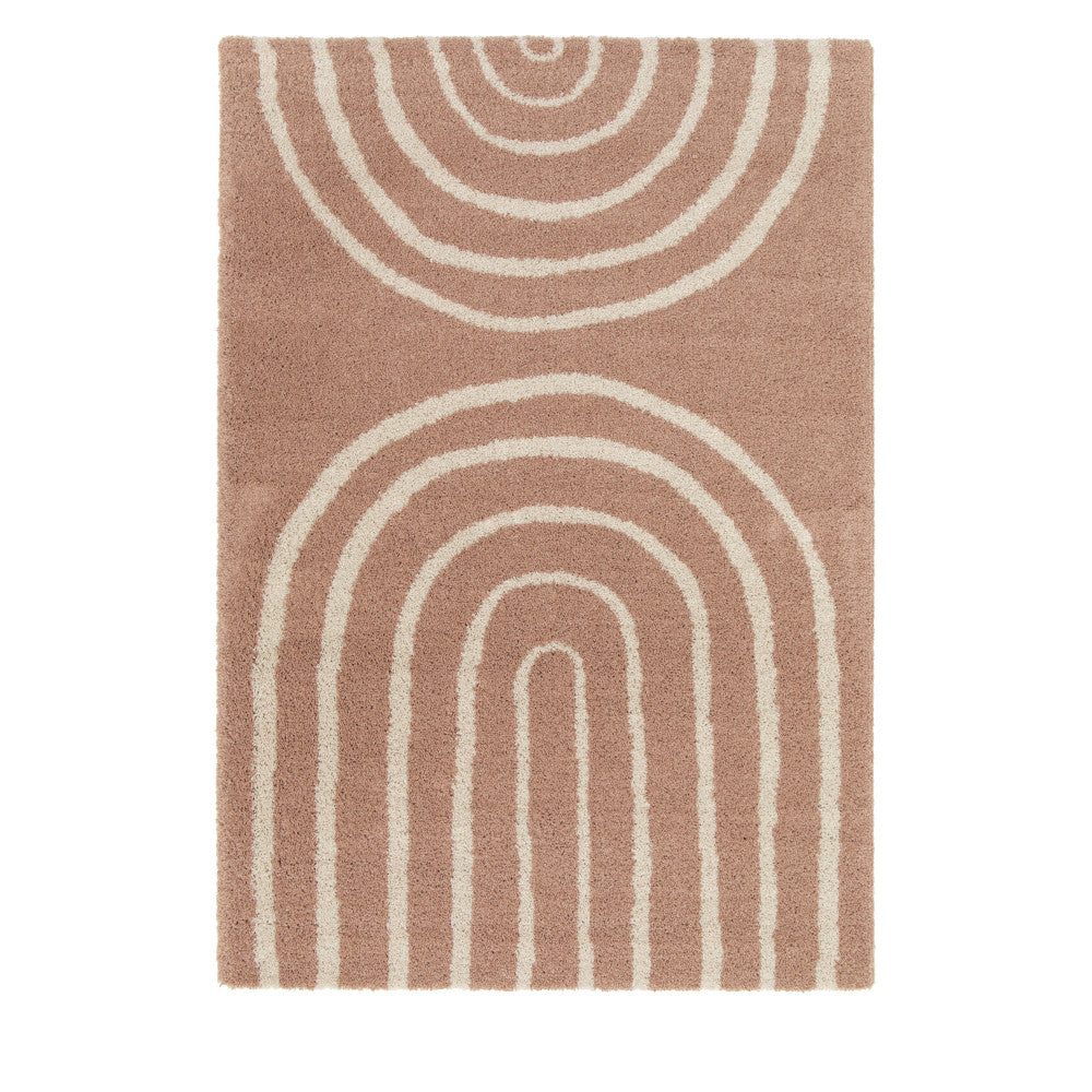 Victoria I - Tapis contemporain à motif géométrique - Vieux rose 120x170 cm - 1