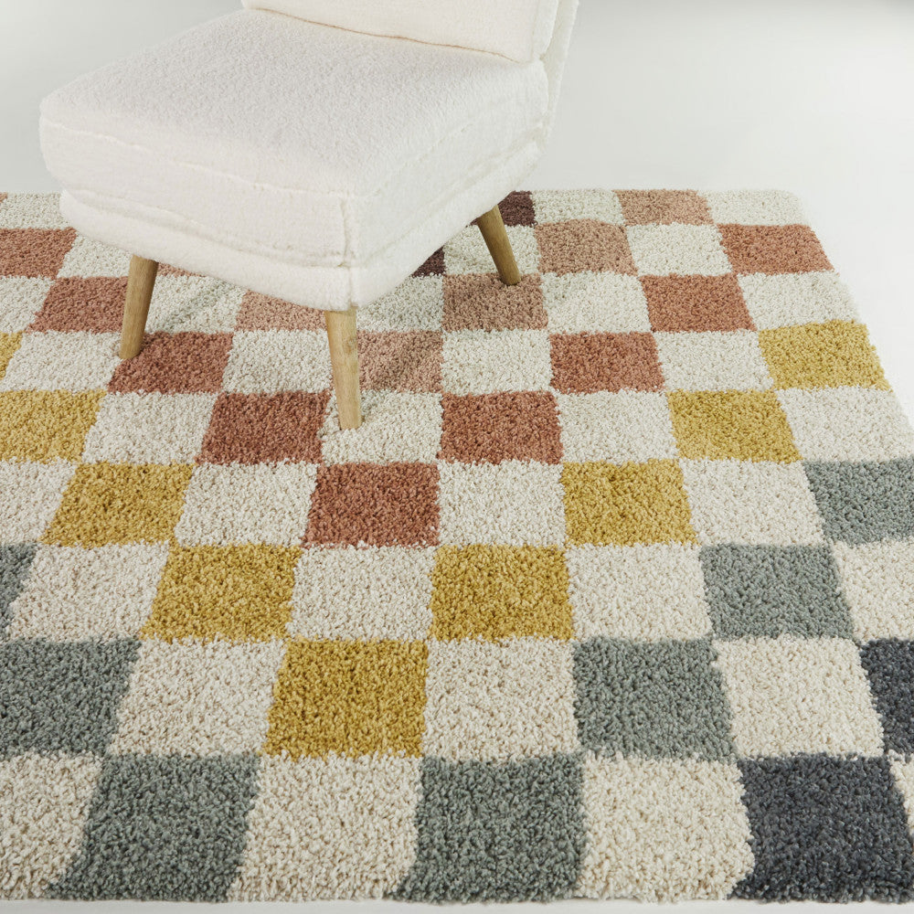 Cassie - Tapis damiers - Multicolore 200x290 cm - 1