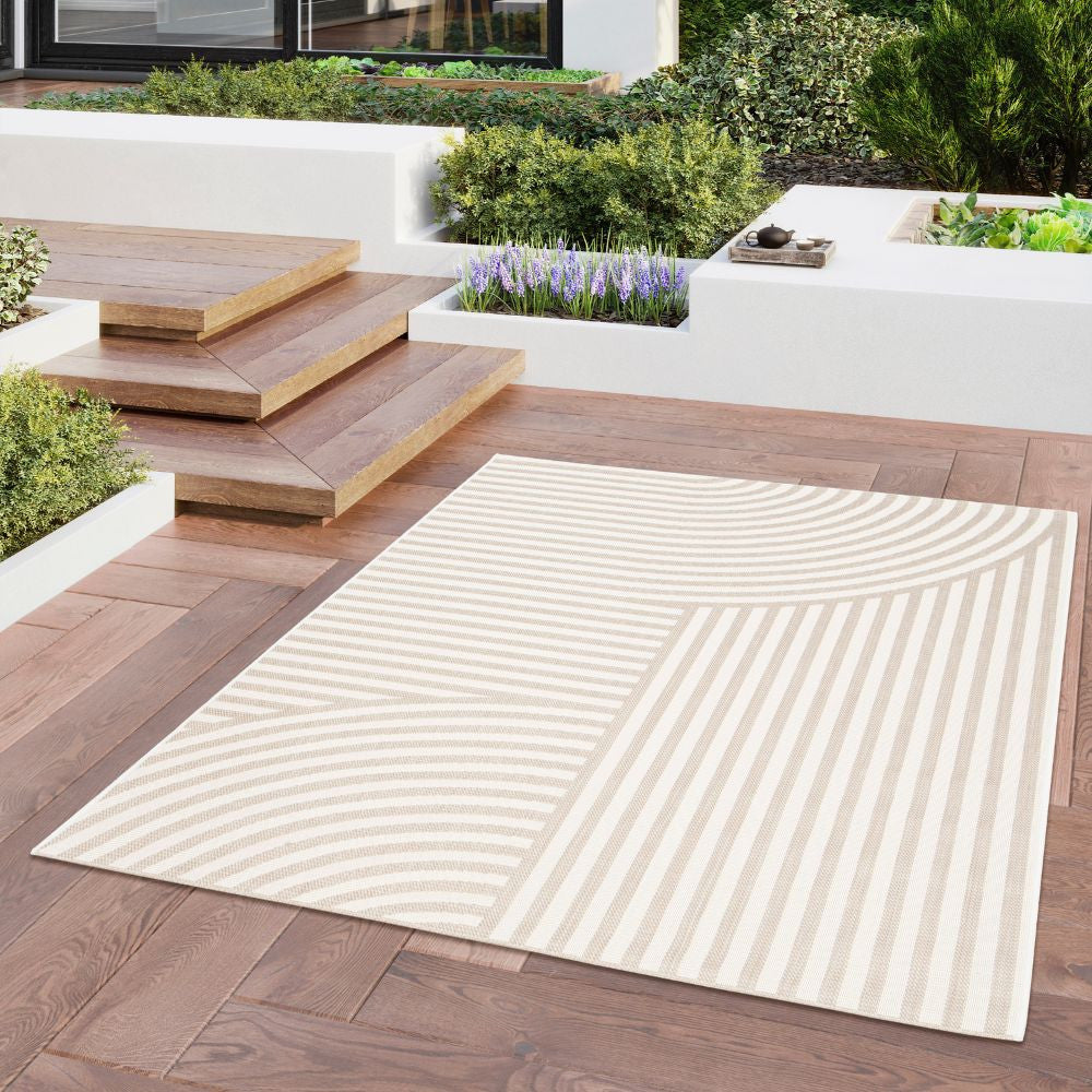 Bizana - Tapis d’extérieur à motif géométrique - Beige 160x230 cm - 1