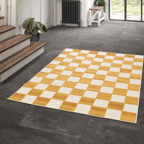 Addo – Tapis intérieur et extérieur à motif géométrique - Jaune moutarde 160x230 cm - 1
