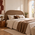 Wayne - Tête de lit compressée en tissu demi-lune L 180 cm - Bronze - 1