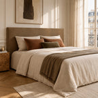 Lily - Tête de lit compressée en tissu L 180 cm - Bronze - 1