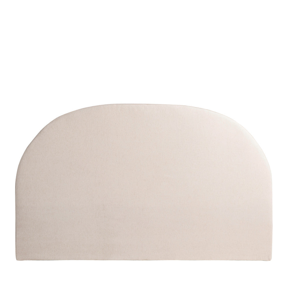 Noussa - Tête de lit en coton et lin demi-lune L170cm - Naturel - 2