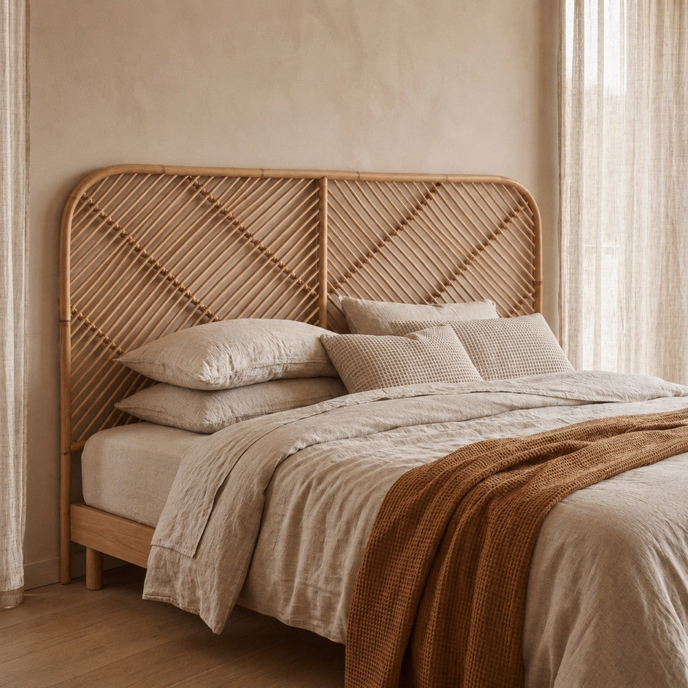 Kayan - Tête de lit en rotin 188cm - Naturel - 1