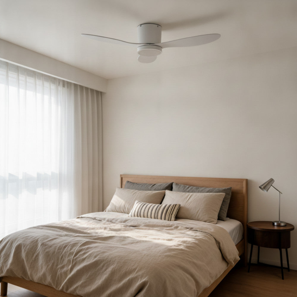 Pulse - Ventilateur de plafond silencieux LED intérieur/extérieur - Blanc - 1