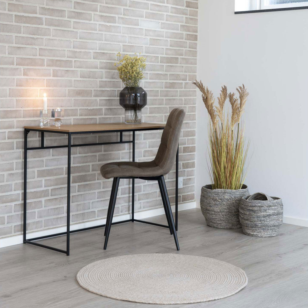 Vita - Bureau en bois et métal L100cm - Bois clair - 1